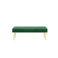 thumbnail image 2 of Benjara Lida 45 Inch Bench, Cushioned Channel Tufting, Green Velvet Upholstery, Gold, 2 of 5