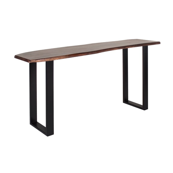 Casartis Living Transitional 70" Solid Wood Live Edge Console in Brown & Black