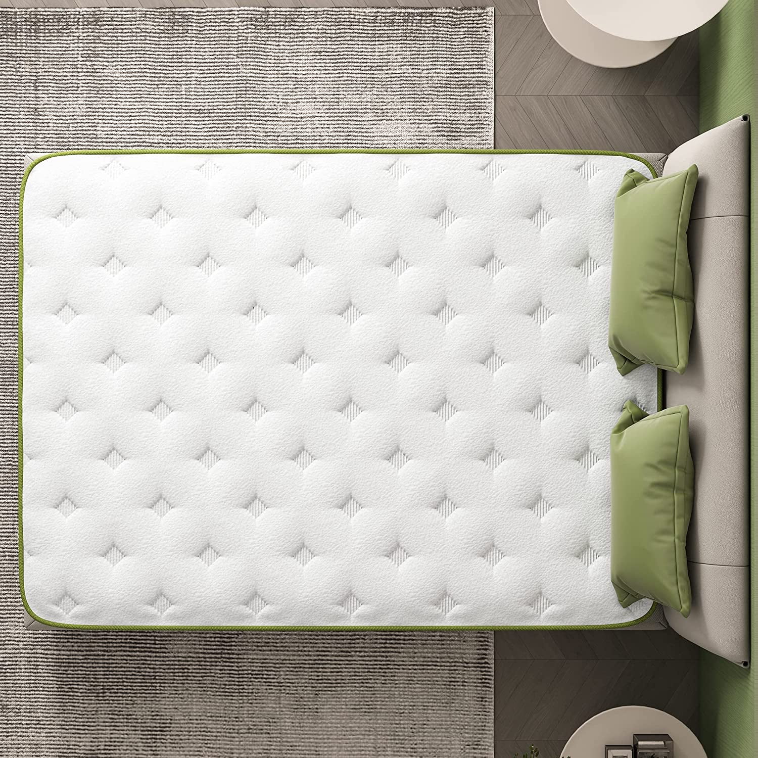 Crystli 12" Hybrid King Mattress Memory Foam Mattress with Wrapped Innersprings Medium Firm Bed-in-a-Box CertiPUR-US Certified King Mattresses
