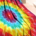 thumbnail image 3 of Rainbow Tie Dye Circular Pattern Blanket,Comfortable Soft Flannel Throw Blanket,All Season,Warm Lightweight Blankets for Sofa Bed Couch Living Room Chair,30"x40", 3 of 4