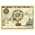 thumbnail image 2 of Bookman, D. 24x19 Black Ornate Wood Framed with Double Matting Museum Art Print Titled - Nautical Map I, 2 of 4