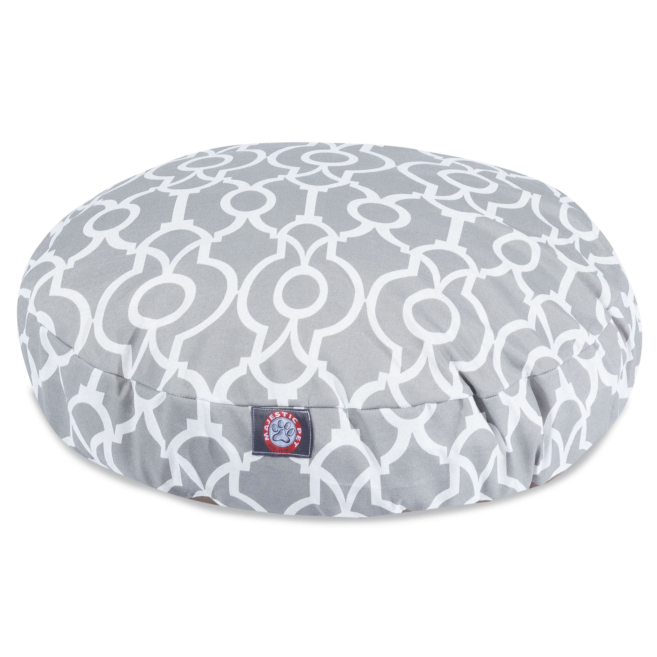 Majestic Pet Athens Round Dog Bed Treated Polyester Removable Cover Gray Large 42 x 42 x 5
