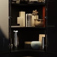 thumbnail image 5 of WIAWG Corner Display Cabinet with 2 Glass Doors & Lights, 4-Tier Corner Display Case with Shelves, Glass Storage Cabinet with Metal Handles, Black, 5 of 8