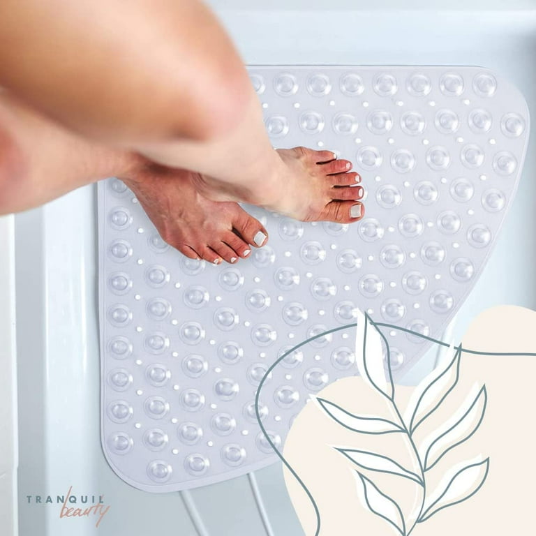 Tranquilbeauty 40 X 16 Clear Extra Long Non-slip Bath Mats With