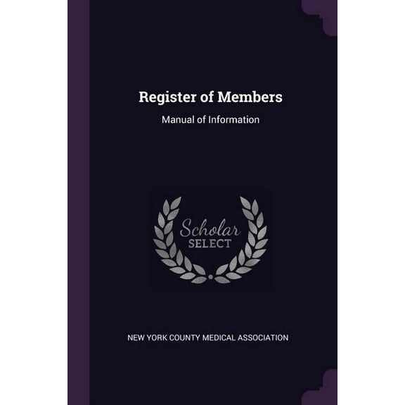 Register of Members : Manual of Information (Paperback)
