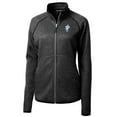 thumbnail image 2 of Women's Cutter & Buck Heather Charcoal Houston Oilers Throwback Logo Mainsail Sweater Knit Fleece Full-Zip Jacket, 2 of 3