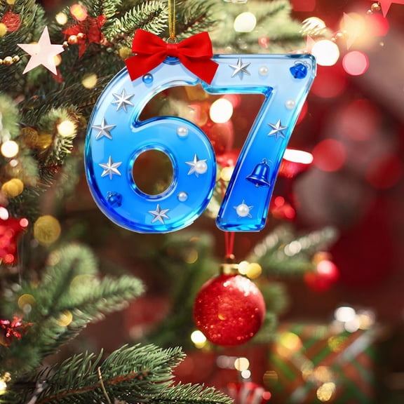 WKSCLPAI 67 Christmas Ornament, Funny 67 Small Acrylic Decorations for Christmas Tree, 67 Ginger_bread Ornaments, 67 Christmas Wrapping Paper Decor Ornaments Birthday Gifts, #MJ