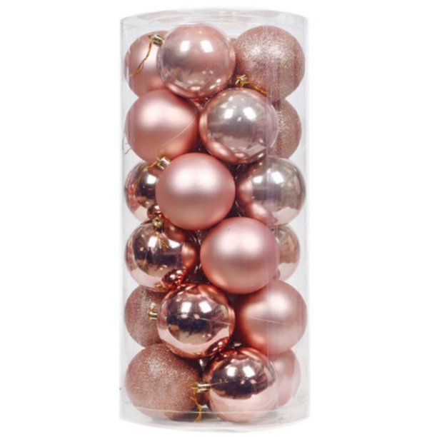 PYPESEEWY 2024 - Ofertas del día: 26 bolas navideñas de oro rosa, adornos de plástico irrompibles para árbol de Navidad, para fiestas, hogar, oficina, decoración navideña - Tamaño grande (2,36", 60