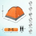 thumbnail image 2 of 2-Person Dome Tent- Rain Fly & Carry Bag- Easy Set Up-Great for Camping Backpacking Hiking & Outdoor Music Festivals by Wakeman Outdoors (Orange), 2 of 8