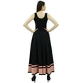 thumbnail image 3 of Bimba Women's Long Maxi Skirt With Contrast Border Boho Skirt With Elastic Waist, 3 of 7