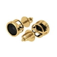 thumbnail image 2 of 1 ct Screw-Back Stud Earrings for Women | 5.0mm Round Cut Natural Onyx | 18K Yellow Gold, 2 of 5