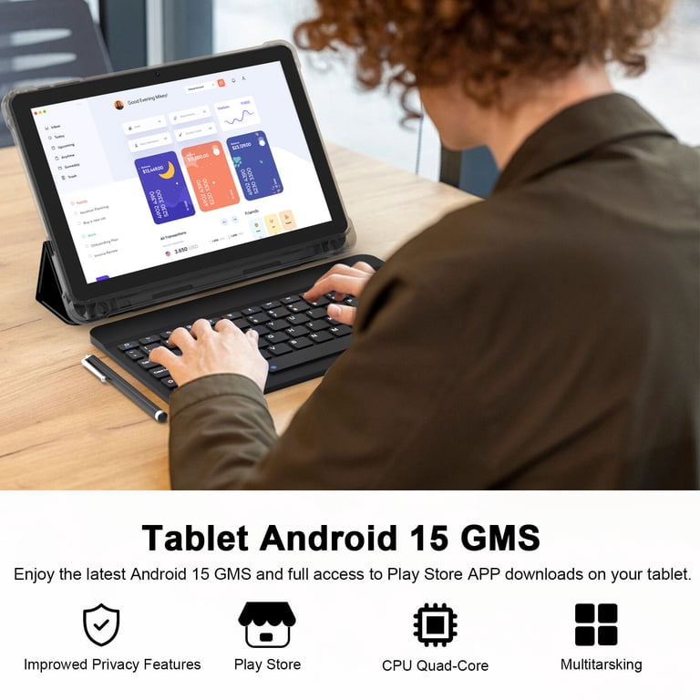 CUPEISI Android 15 Tablet, 10 Inch, 20GB RAM+128GB ROM, 2TB