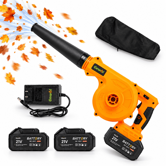 Gewol 21V Cordless Mini Blower & Vacuum, 2-in-1 Leaf Blower with 2×3.0Ah Battery, Ultra Portable for Lawn Care & Dust