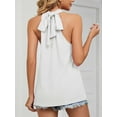 thumbnail image 5 of Spencer Women's Sleeveless Tie Halter Neck Summer Tops Loose Casual Tank Top Blouse Shirts Sexy Plain T-Shirts "White,XL", 5 of 5