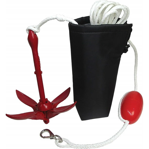 Shoreline Marine Small Craft Anchor w Bag, Line & Float 3.5LB Walmart