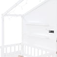 thumbnail image 6 of Twin Size Platform Bed with Upholstered Sofa, Solid Wood Daybed with Charging Station, Wireless Charging, Shelves and Two Drawers for Teen Boys Girls, Wood Slat Support, 6 of 10