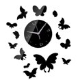 thumbnail image 4 of Wall Clock Art Decal DIY Mirror Sticker Butterfly Mute Acrylic Decorative for Home Bedroom Decoration , Black, 4 of 8