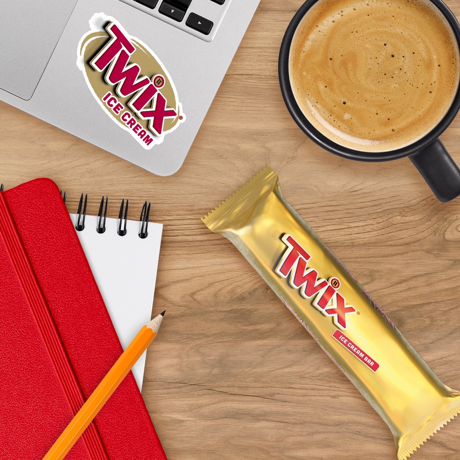 Twix Caramel Vanilla Milk Chocolate Ice Cream Bars, 23.16 fl oz, 12 Pack