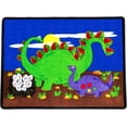 thumbnail image 2 of SAFECASTLE Dino Land Kids Educational Rug 4'4" x 5'6" – Dinosaur Alphabet & Numbers Learning Area Rug, Non-Slip Classroom Carpet for Playroom, Preschool, Nursery & Daycare, Durable Nylon Kids Rug, 2 of 7