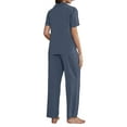 thumbnail image 2 of ZAXARRA Ensemble de Pyjama 3 Pcs pour Femmes, Chemise Classique à Manches Courtes + Pantalon + Soutien-Gorge Léger, 2 of 6