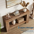 thumbnail image 6 of MAROUTE Farmhouse Console Table, 2-Tier Wooden Shelf, Rustic, for Living Room Hallway Entryway, 47" Flame Pattern, 6 of 7