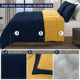 thumbnail image 3 of Mocassi Reversible 3-Piece Comforter Set with Matching Shams, Two Colors in One for Ultimate Versatility and Style, Full/Queen, Navy/Yellow, 3 of 6