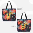 thumbnail image 2 of Disketp World Map Guitar Illustration Bolsa Tote de Lona para Mujer, Bolso de Hombro y Cruzado con Cierre de Cremallera, 2 of 7