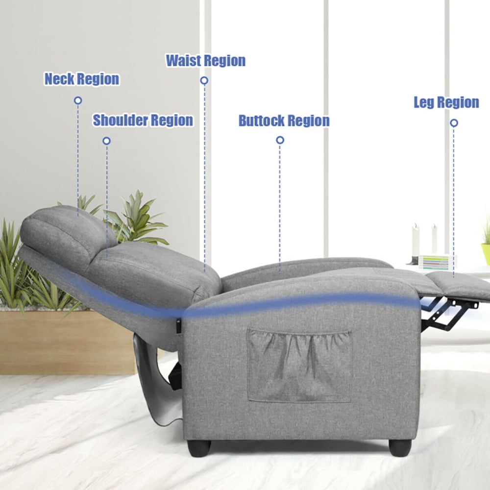 Finihen Massage Recliner Chair, Recliner Sofa Wingback Chair with Massage Function, for Living Room, Bedroom, Gray Finihen Massage Recliner Chair, Recliner Sofa Wingback Chair with Massage Function, for Living Room, Bedroom, Gray