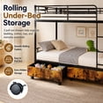thumbnail image 4 of Miniyam Twin Over Twin Metal Bunk Bed with Storage Drawers, Convertible Bunk Bed with Guardrails, Ladder, Black, 4 of 7