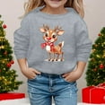 thumbnail image 2 of MIASHUI Sweatshirts de Noël pour Enfants Pull Imprimé Décontracté à Manches Longues, Gris, 4-5 Ans, 2 of 4