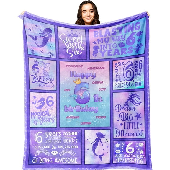 MMYGU Birthday Gifts for 6 Year Old Girls 6 Year Old Girl Gifts Gifts for 6 Year Old Girl Blanket 6 Yr Old Girl Birthday Gifts 6th Birthday Girl Gift 6th Birthday Decorations for Girls 30x40in