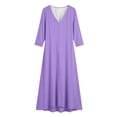 thumbnail image 7 of CHGBMOK Dresses for Women Casual 3/4 Length Sleeve Maxi Dress V Neck Beach Vacation Dress, 7 of 7