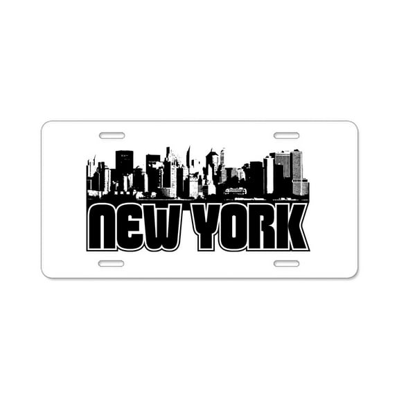 CafePress - New York Skyline - Aluminum License Plate, Front License Plate, Vanity Tag