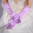 thumbnail image 5 of Fdelink Women'S Long Satin Finger Gloves Elbow Length 1920S Opera Bridal Dance Gloves Arm Sleeve (Purple), 5 of 5