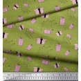 thumbnail image 3 of Soimoi Green Rayon Fabric Dot & Gift Box Party Decor Fabric Printed Yard 42 Inch Wide, 3 of 3