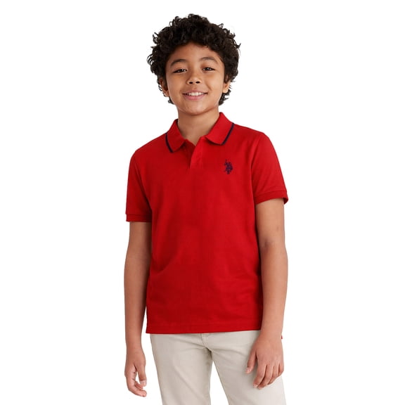 U.S. Polo Assn. Boys Short Sleeve Johnny Collar Shirt, Sizes 4-18