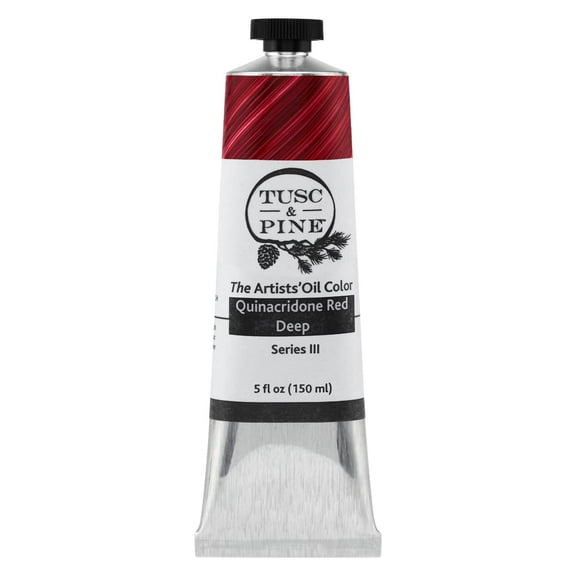 Tusc & Pine Artist Oil Paint - Quinacridone Red Deep, 150 ml, Non-Yellowing, Rich & Creamy Consistency, Maximum Pigment Load, Small Batch Milled Oil Paints Made in the USA for Professional Artists