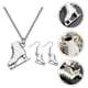 thumbnail image 2 of 3 Pcs Skating Shoes Necklace Trendy Ear Drops Exquisite Ear Jewelries (Silver), 2 of 2