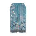 thumbnail image 4 of Charmgo Womens Shorts, Linen Shorts for Women Summer Casual Elastic High Waisted Knee Length Shorts Loose Wide Leg Shorts with Pockets, Summer Shorts for Women Light Blue L, 4 of 5