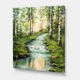 thumbnail image 3 of Designart ' River Through Green Birch Forest ' Lake House Canvas Wall Art Print, 3 of 4