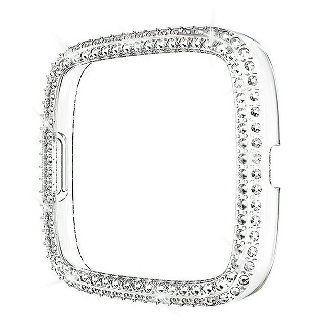 KAKOWELY Boîtier de Montre 1 Pce Boîtier de Montre avec Perceuse à Double Rangée Coque Antichoc Compatible pour Fitbit Versa 2 Series (Couleur Transparente) 1.57"X1.57"X0.24 Pouces