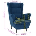 thumbnail image 7 of vidaXL Armchair Blue Velvet, 7 of 7