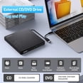 thumbnail image 2 of ORIGBELIE Unidad de DVD Externa, Unidad de CD USB 3.0 Tipo C CD/DVD ROM +/-RW Adaptador con Puerto USB Grabadora de DVD para computadora portátil PC de Escritorio, Unidad de Disco óptico Reproductor d, 2 of 5