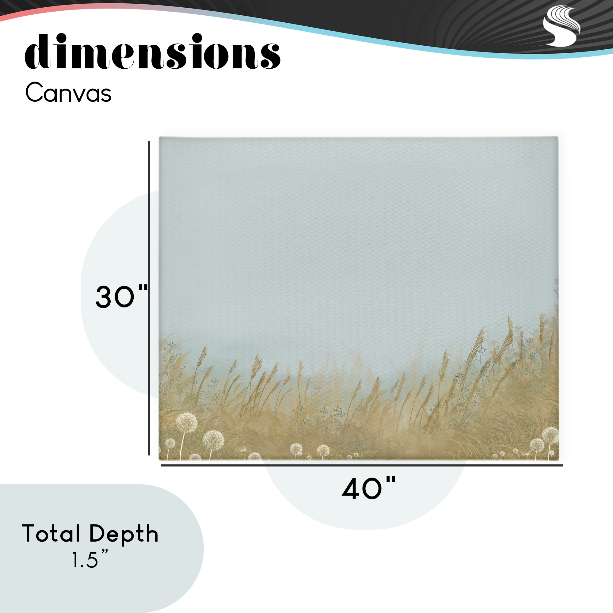 Misty Meadows Blowing in Wind Canvas Wall Art, design by Renel Peters