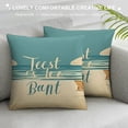 thumbnail image 3 of Beach Life Throw Pillow Cover Nautical Decoration Cushion Case,Blue Square Beach Decorative Pillow Case for Beach Bedroom Bed Outdoor Couch Sofa, 3 of 5