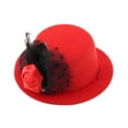 thumbnail image 3 of Sombreros de moda para mascotas, perros y gatos, adorables accesorios para la cabeza, gorras de plumas Prince-Chic rojas, 3 of 8