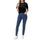 thumbnail image 2 of Allegra K Blusa de terciopelo negra de manga corta y cuello redondo para mujer, 2 of 6