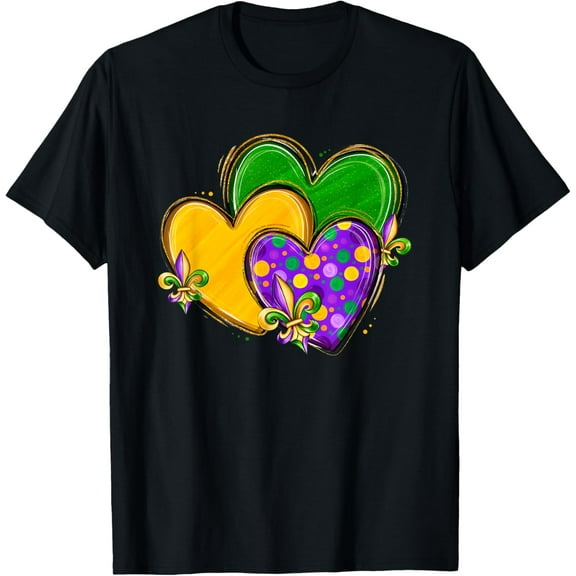 Mardi Gras Hearts Cute Women Men Festive Look T-Shirt Shirts