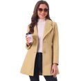 thumbnail image 1 of INSPIRE CHIC Manteau Long d'Hiver Élégant pour Femme à Revers Cranté, Boutonné, à Simple Boutonnage, Kaki, TP, 1 of 7