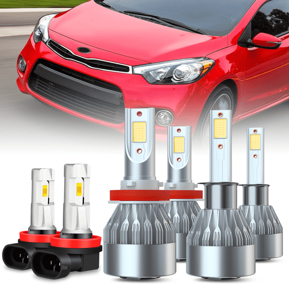 For Kia Forte Koup 2014-2016 LED Light Bulb Headlamp Hi-Lo Beam   Fog Light Replacement Kit